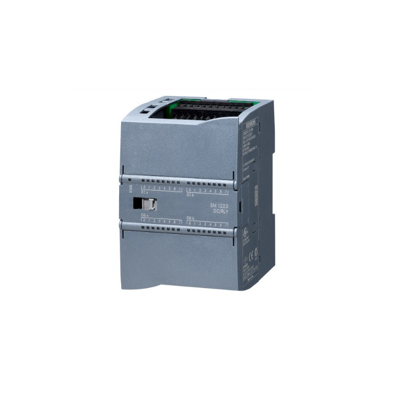 SIMATIC S7-1200, E/S digitales SM 1223, 16 DI/16 DO, 16 DI DC 24V, Sink/Source, 16 DO, relé 2 A